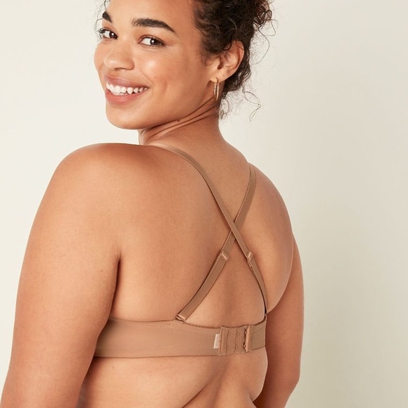 Victoria's Secret PINK Wear Everywhere Multi-Way Push-Up Bra Mocha Latte 38B NEW - Picture 2 of 6